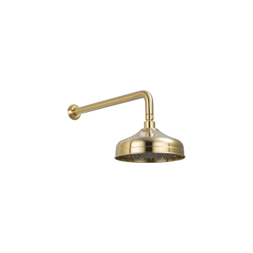 [18134] Kingsley Shower Arm & Head Set - Brushed Brass