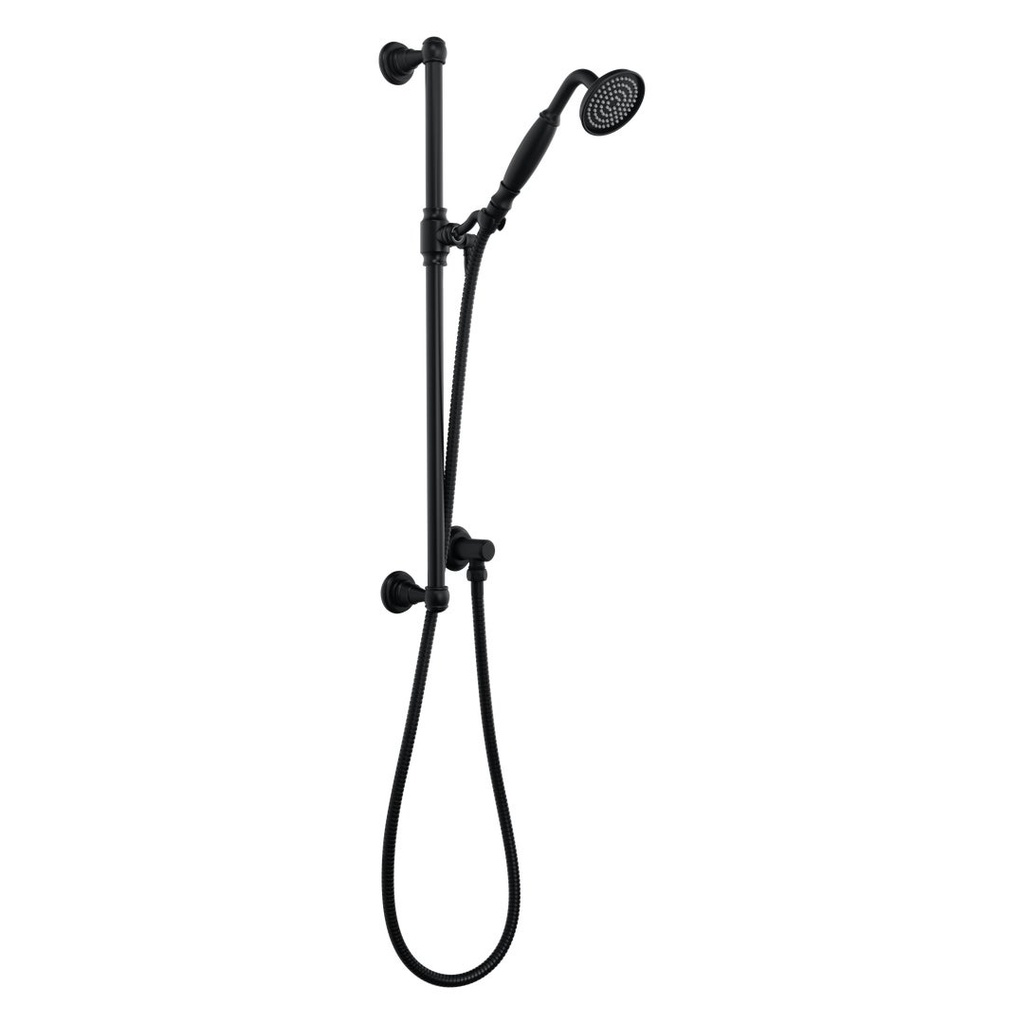 Kingsley Hand Shower Rail Set - Matte Black