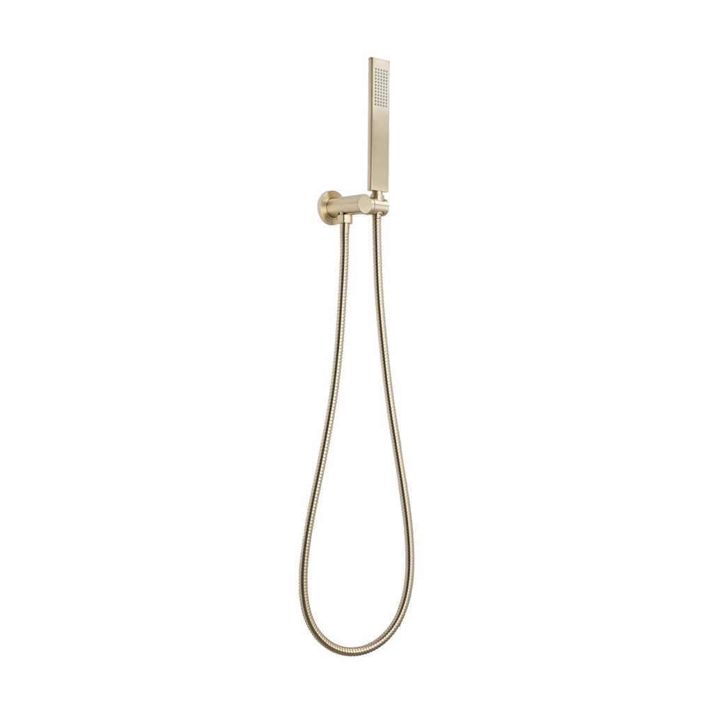 [18169] Rounded Rectangle Hand Shower Set - Brushed Brass