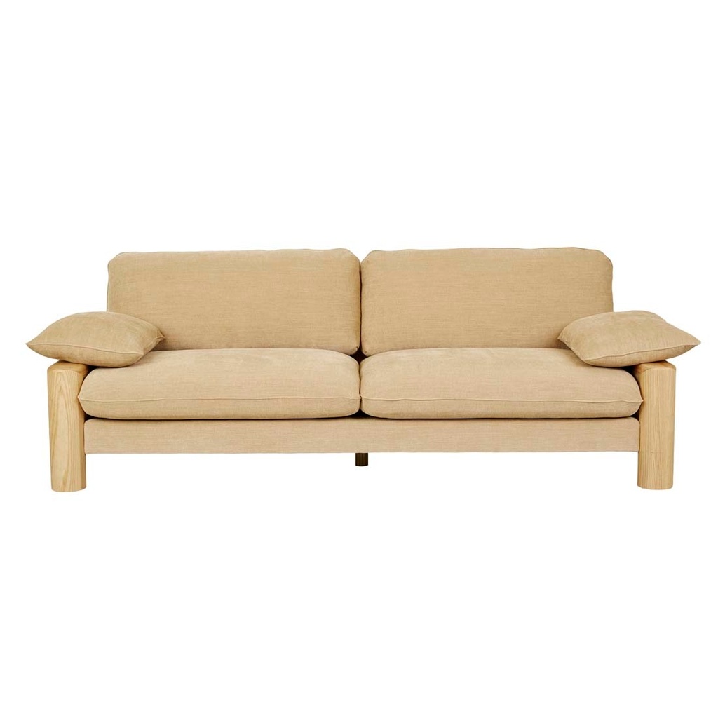 [HUGO-REMY-3-SEATER-SOFA-COPELAND-HONEY-NATURAL-ASH-SOF-HUGO-REM3S-NATURAL-ASH] Hugo Remy 3 Seater Sofa - Copeland Honey - Natural Ash