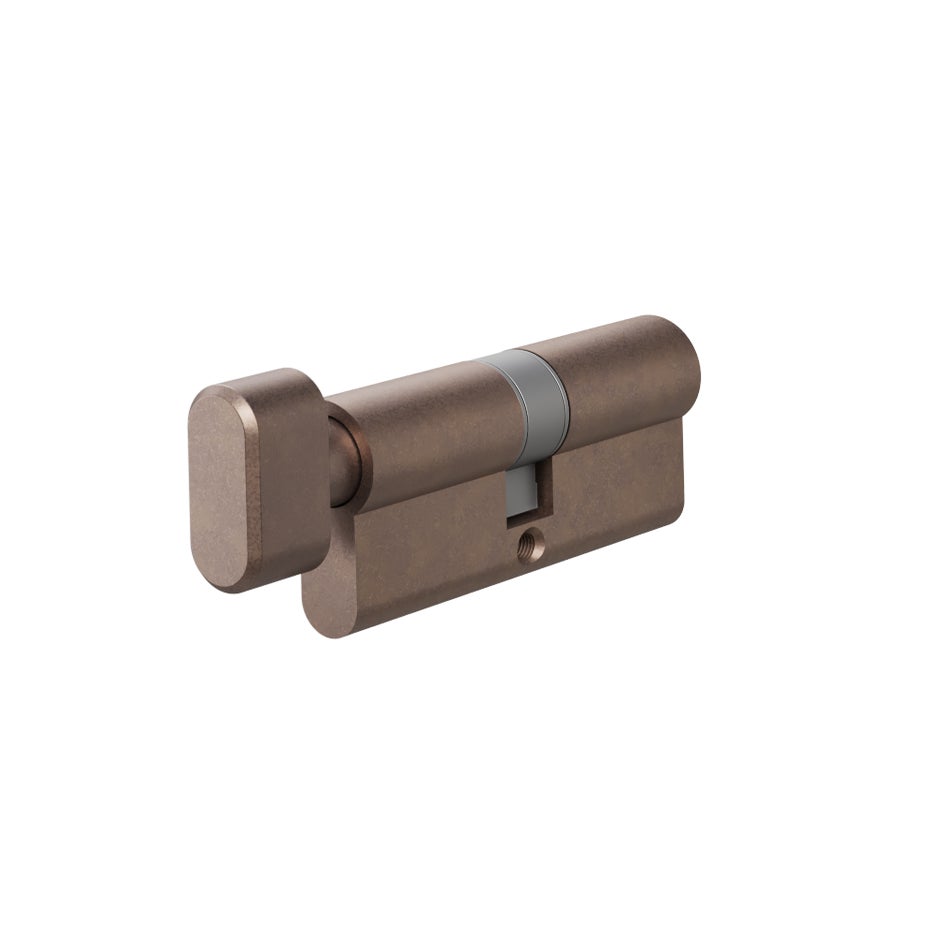 [18303] Euro Cylinder Single (Key/Turn) 70mm - Antique Bronze