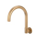 Gooseneck Wall-Mounted Swivel Spout - Tumbled Aged Brass