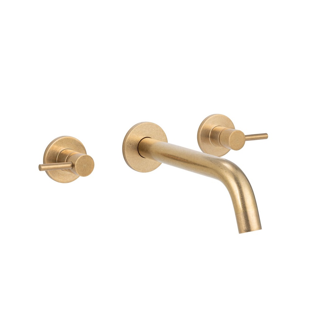 Elysian Assembly Taps & Spout Set - Tumbled Aged Brass