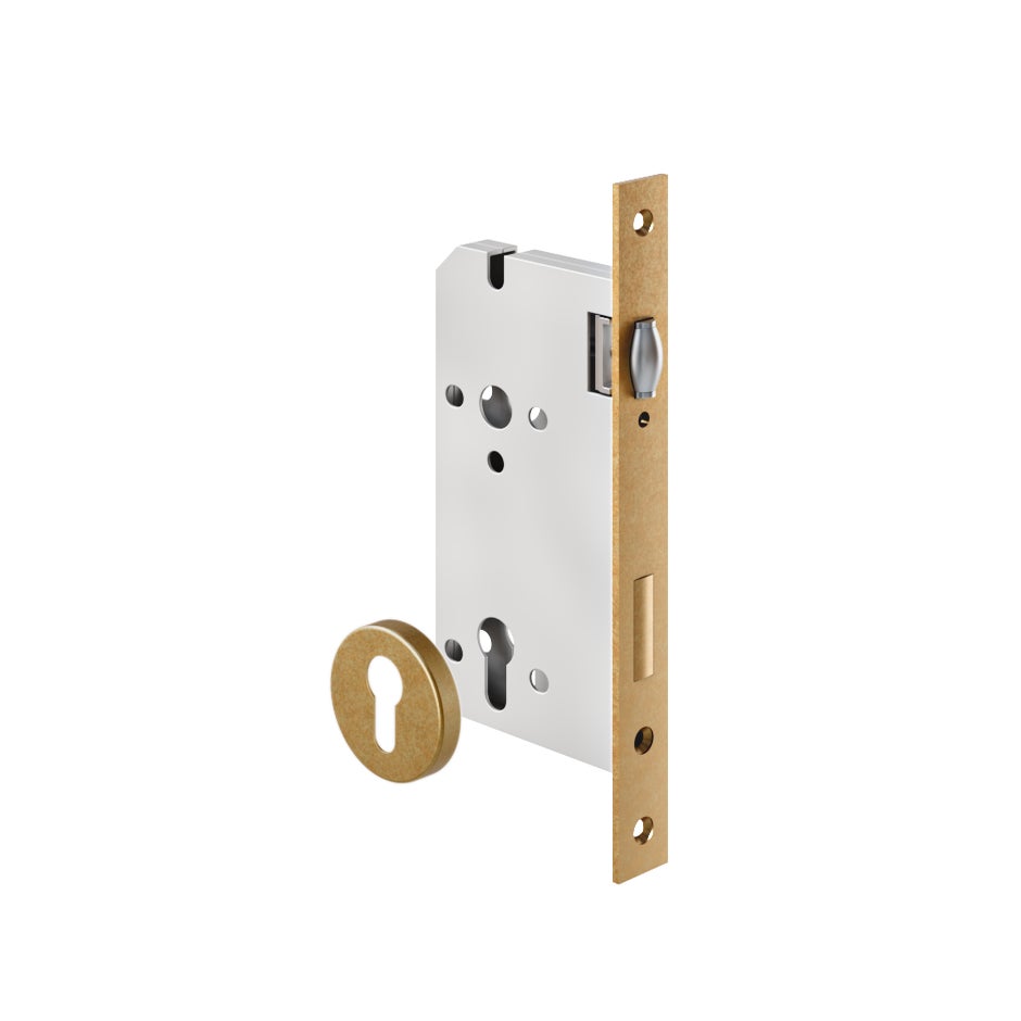 [18995] Roller Mortise Lock - 60mm Backset - Antique Aurum