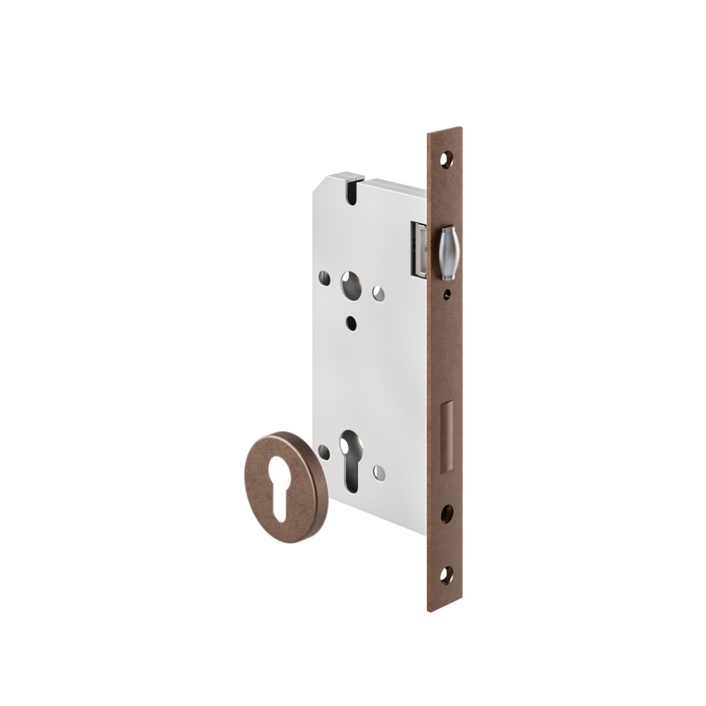 [18996] Roller Mortise Lock - 60mm Backset - Antique Bronze