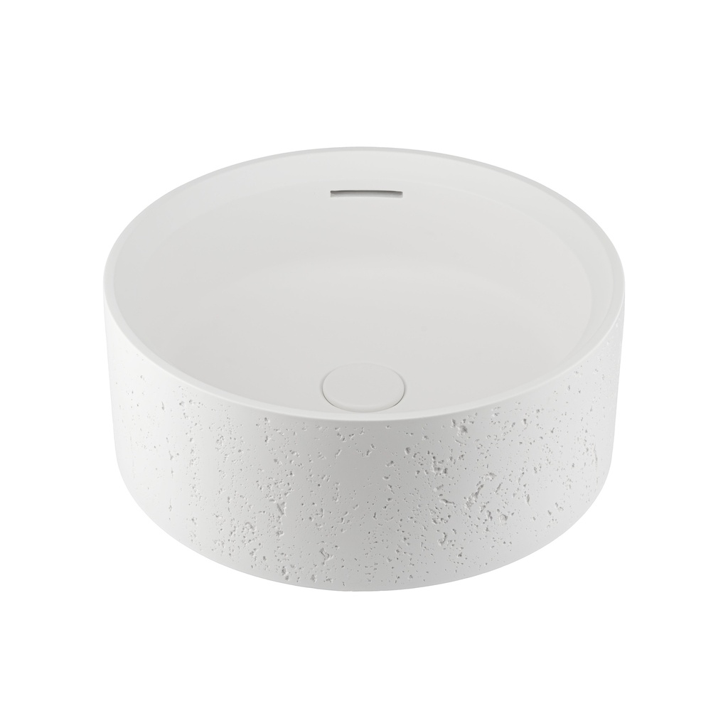 [19025] Atelis Concrete Basin - Matte White (Overflow)