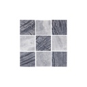 Hakkari Natural Stone Checkerboard Tiles - Ice Grey & Black