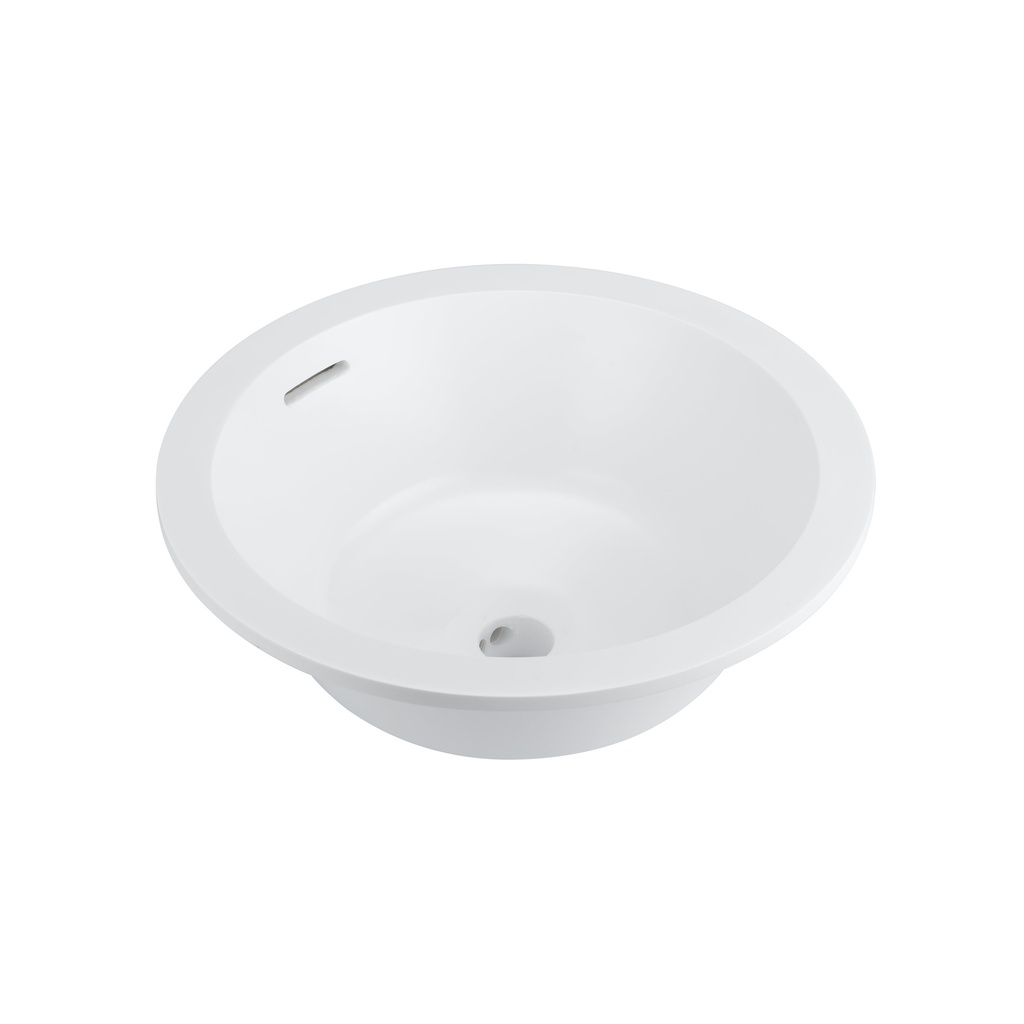 [19095] Zuri Undercounter Round Basin - Gloss White (Overflow)