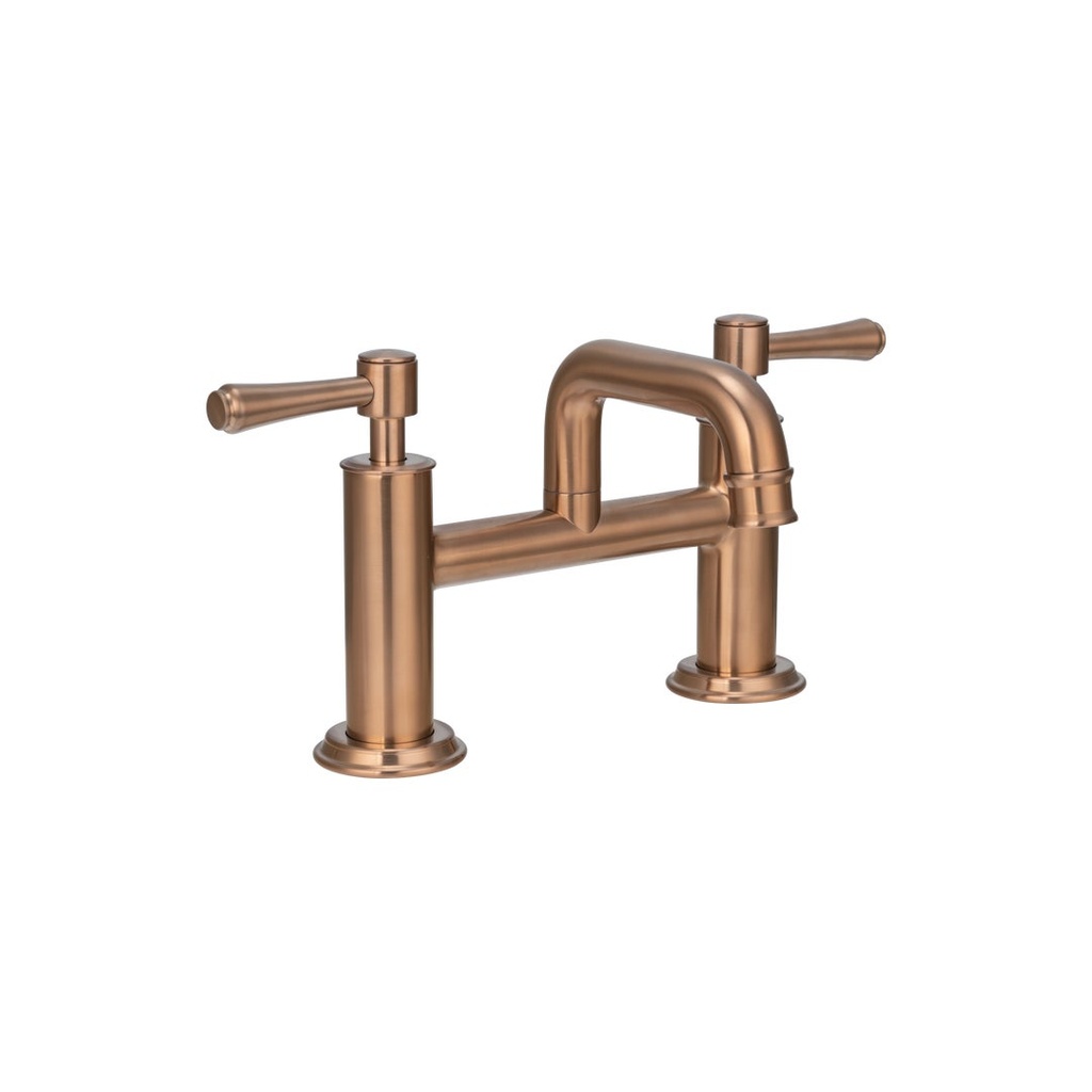 [19102] Kingsley Bench Mounted Bath Filler - Brushed Copper