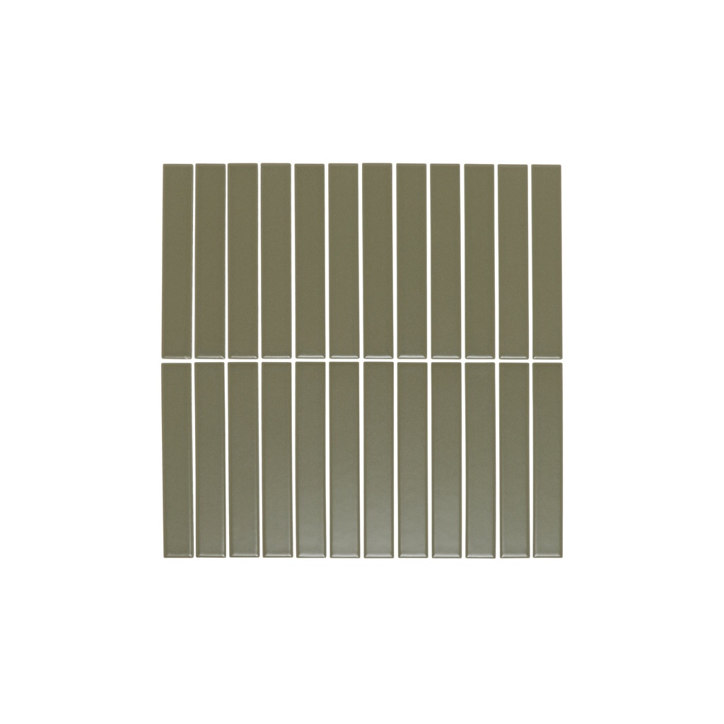 Atami Finger Mosaic Tile - Olive Green