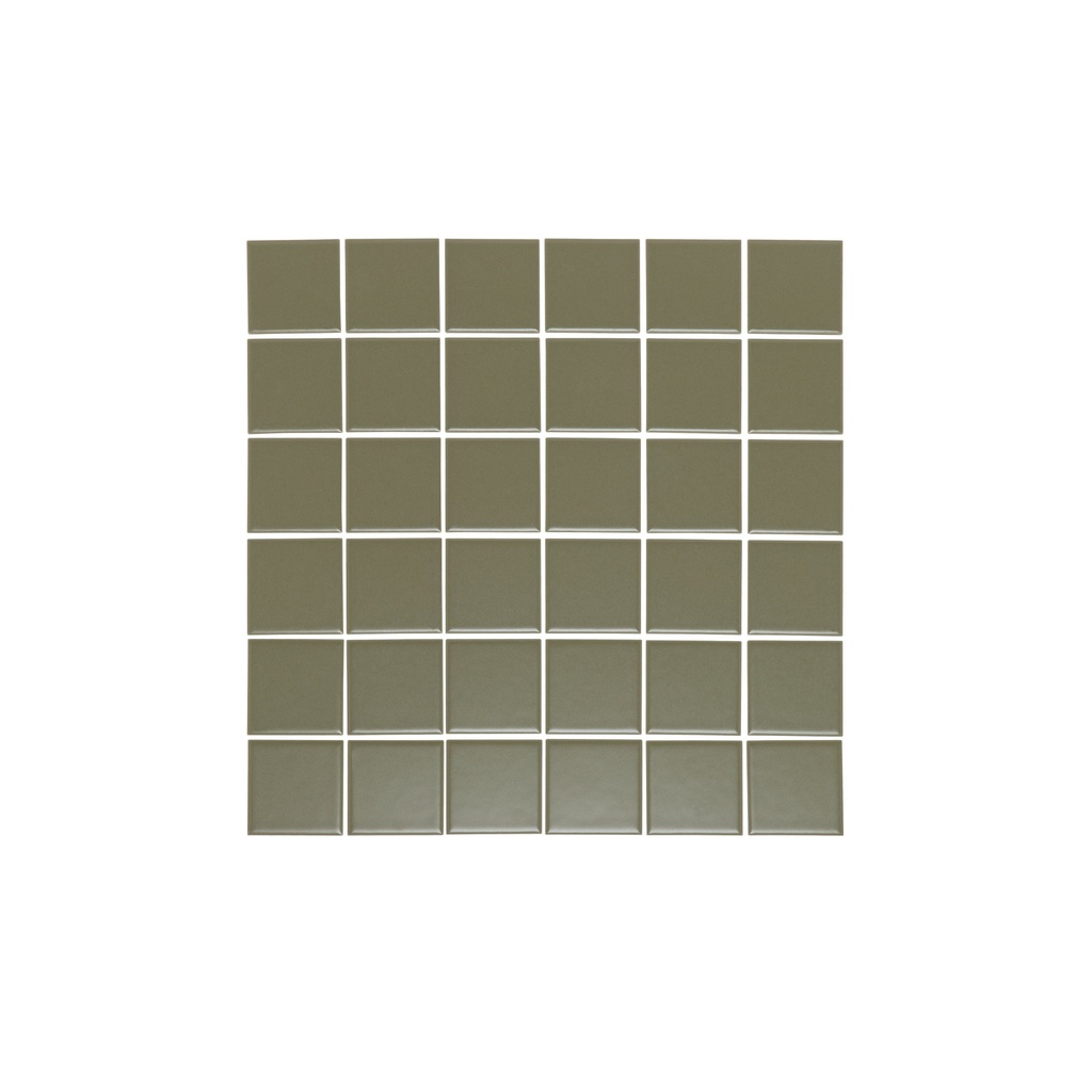 [19126] Atami Small Square Mosaic Tile - Olive Green