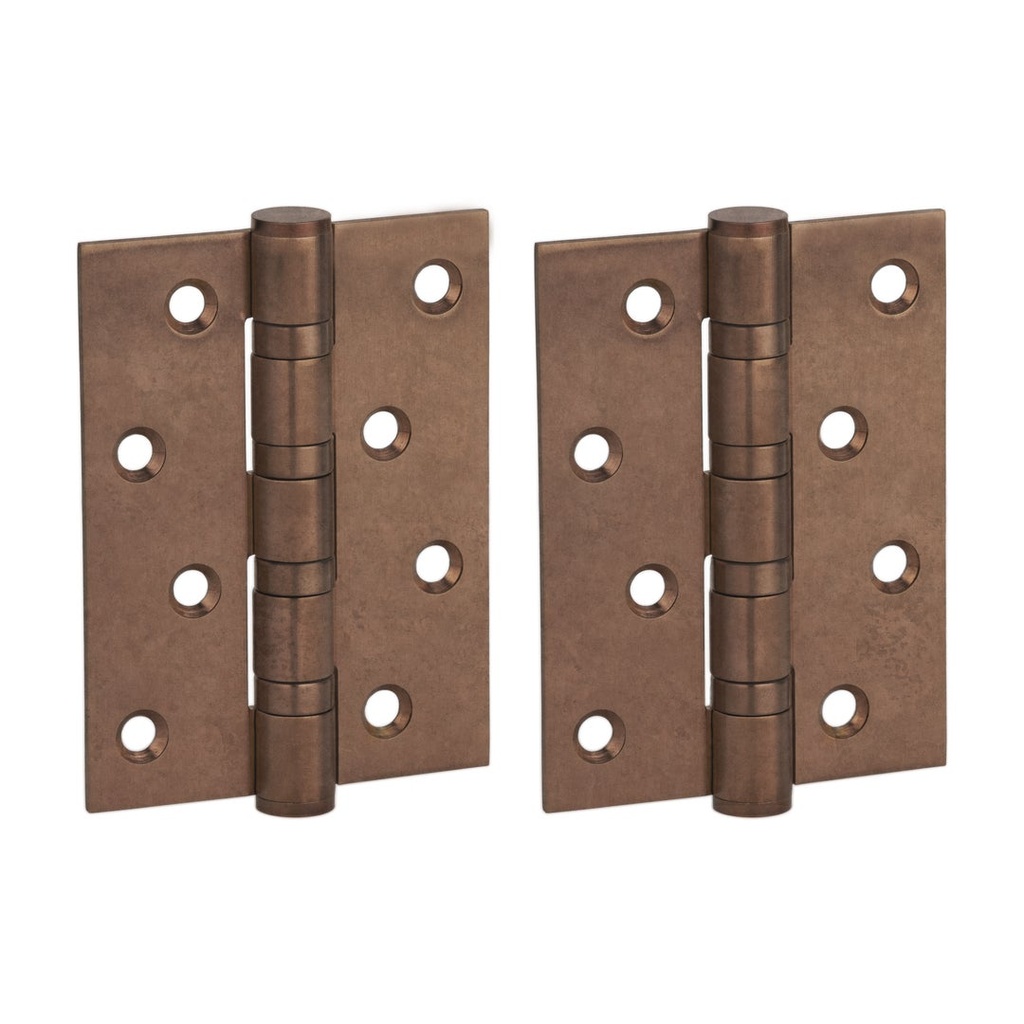 [19168] Ellis Butt Door Hinge Pair 100mm - Antique Bronze