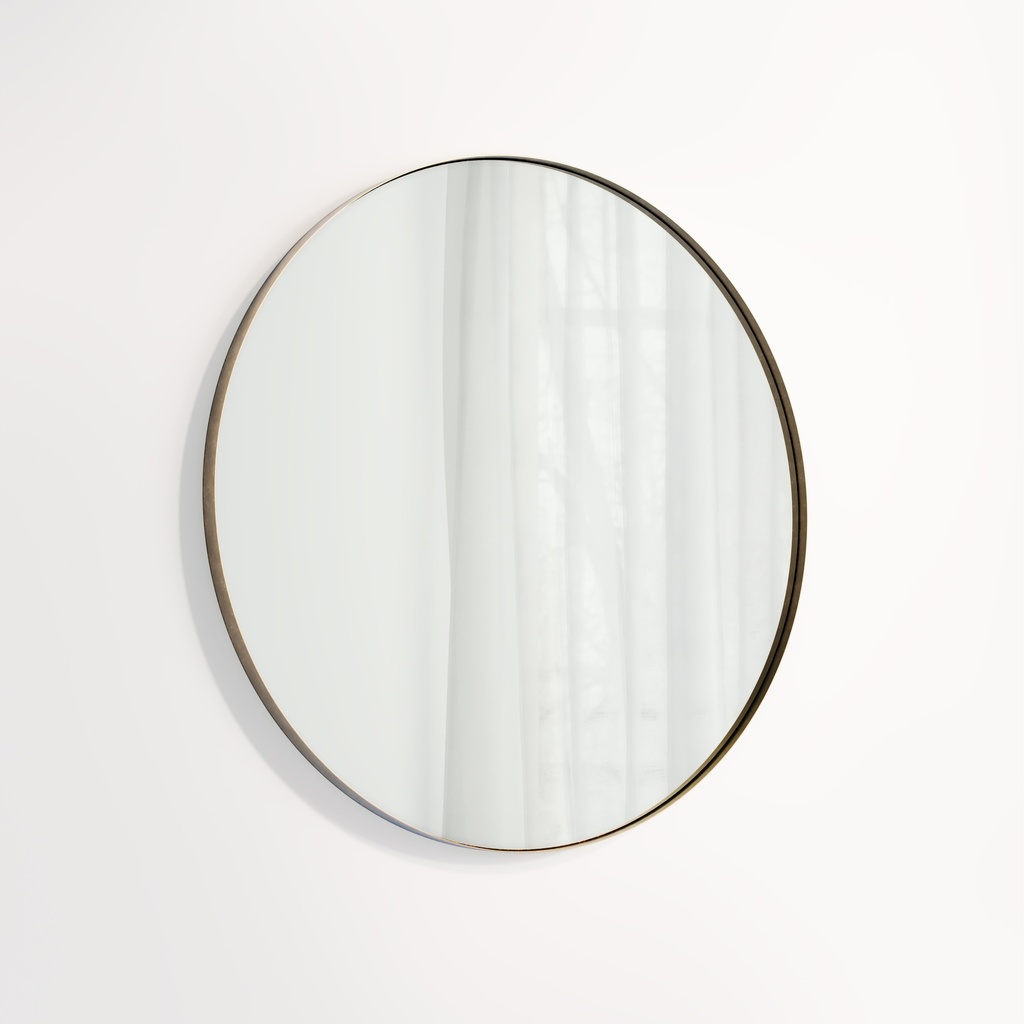 [19400] Round Mirror 800mm - Tumbled Aged Brass