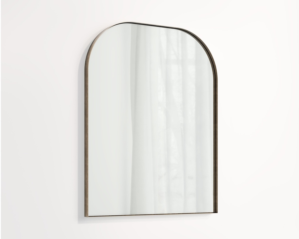 [19401] Arch Wall Mirror 600 x 750mm - Tumbled Aged Brass