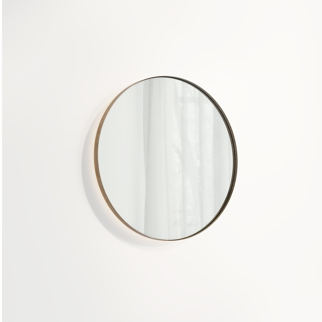 [19402] Round LED Mirror 600mm - Tumbled Aged Brass