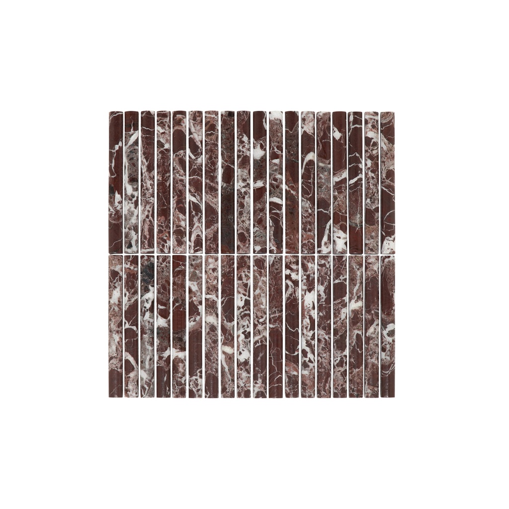 [19798] Rosso Levanto Rounded Finger Mosaic Tile