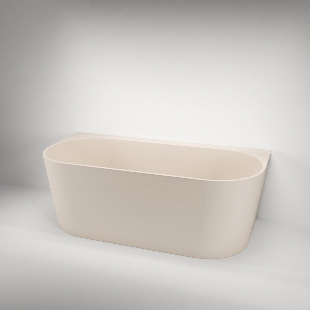 [20175] Azul Acrylic Back-to-Wall Freestanding Bath - Almond 1650mm