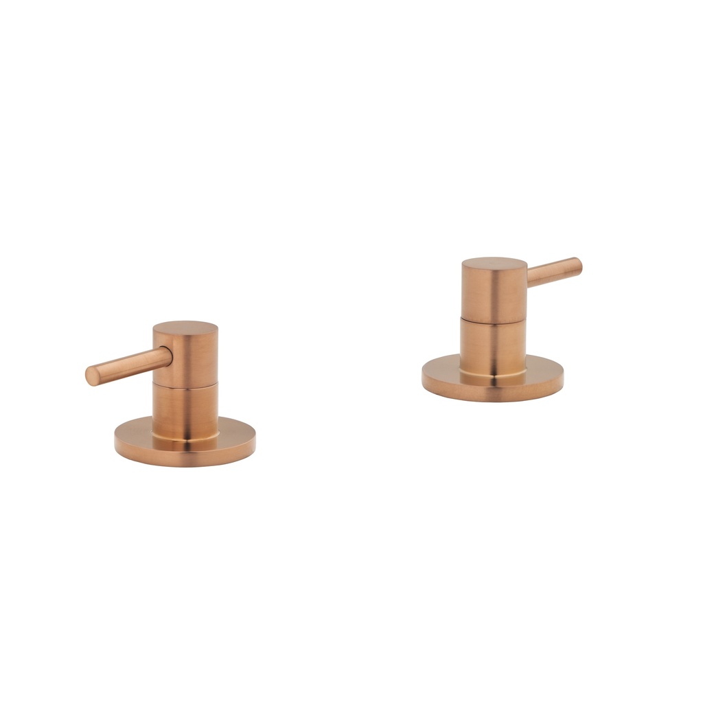[20180] Elysian Assembly Bench-Mounted Taps - Brushed Copper