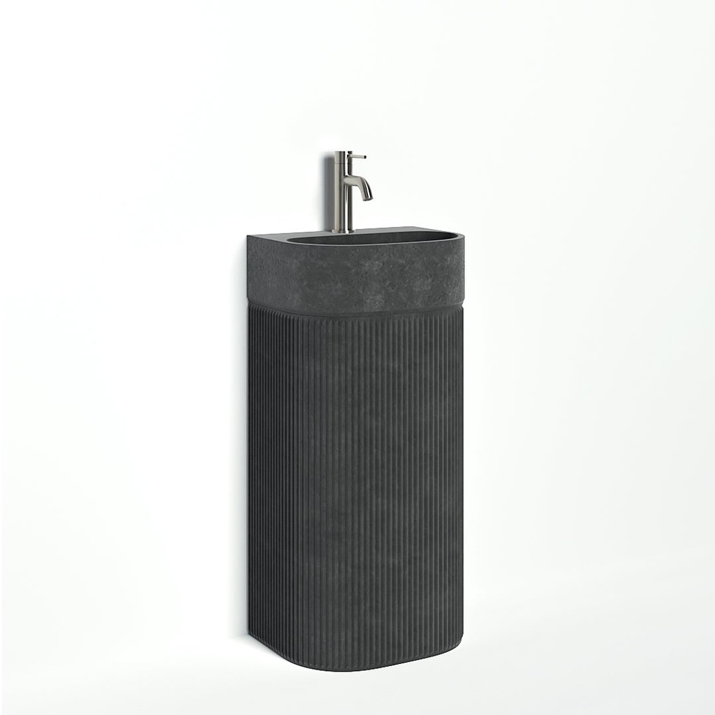 [20928] Nelios Concrete Pedestal Basin - Grey