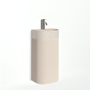 Nelios Concrete Pedestal Basin - Almond
