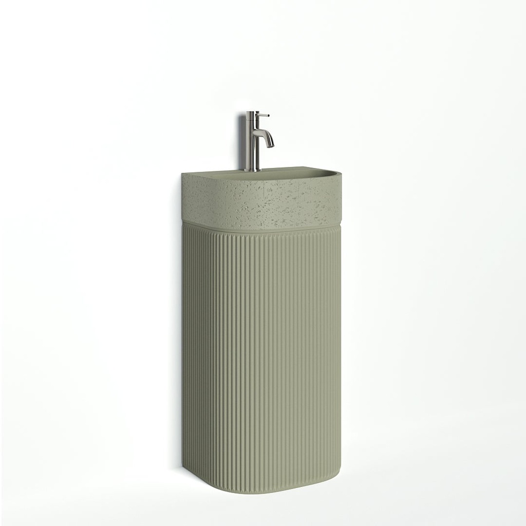 [20931] Nelios Concrete Pedestal Basin - Sage Green