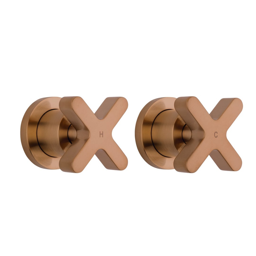 [14199-LF] Cross Assembly Taps - Brushed Copper