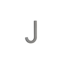 J Letter - 60mm - Brushed Gunmetal