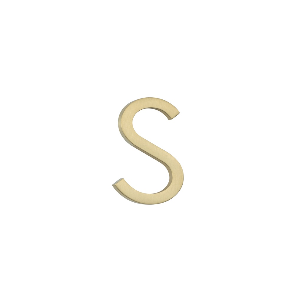 [14880] S Letter - 60mm - Brushed Brass