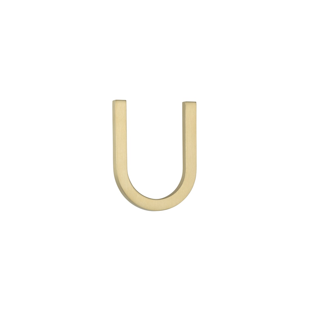[14890] U Letter - 60mm - Brushed Brass