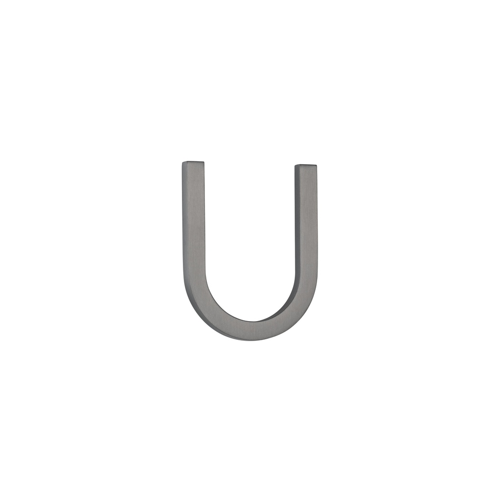 [14892] U Letter - 60mm - Brushed Gunmetal
