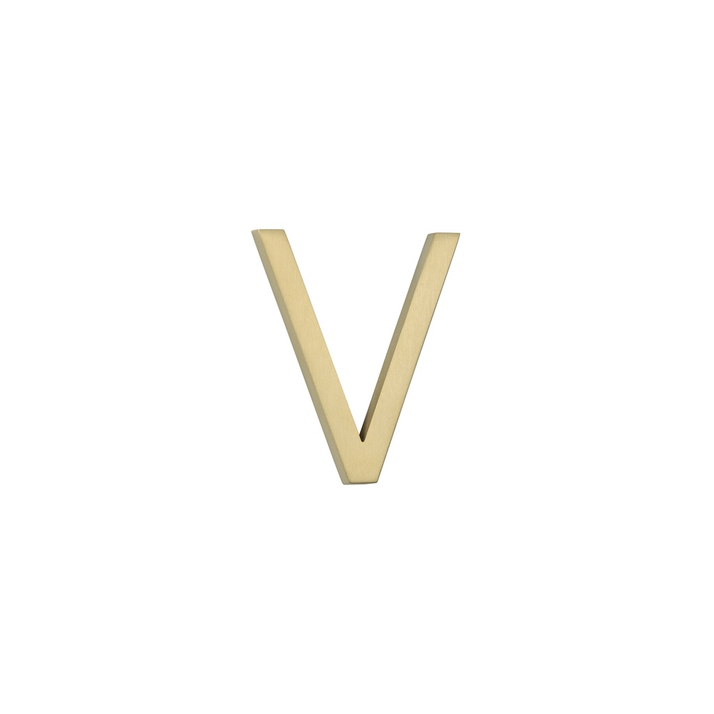 [14895] V Letter - 60mm - Brushed Brass