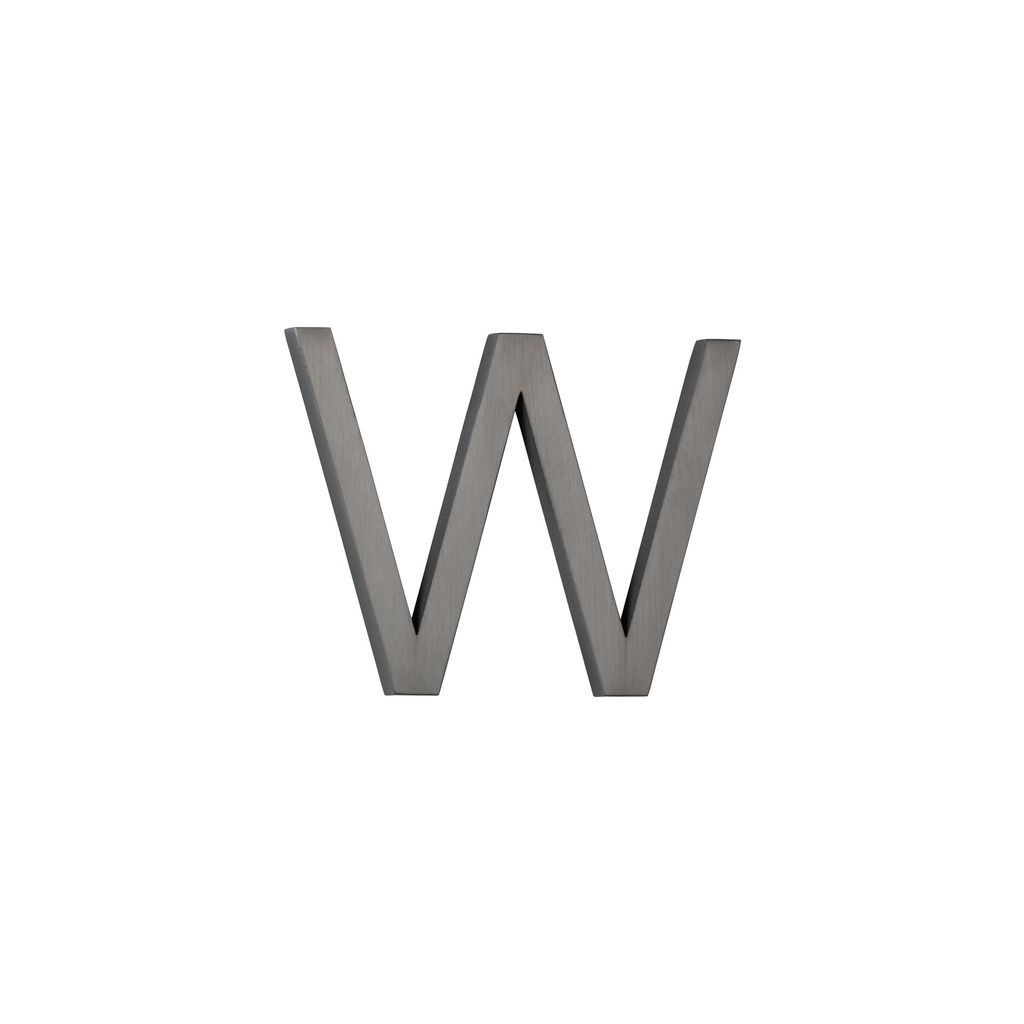 [14902] W Letter - 60mm - Brushed Gunmetal