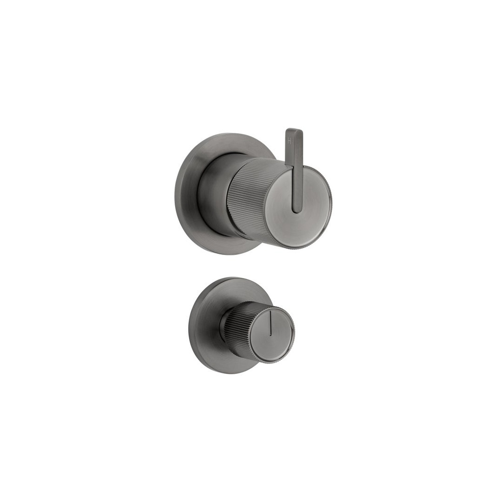 [15697] Namika Shower Bottom Diverter - Brushed Gunmetal