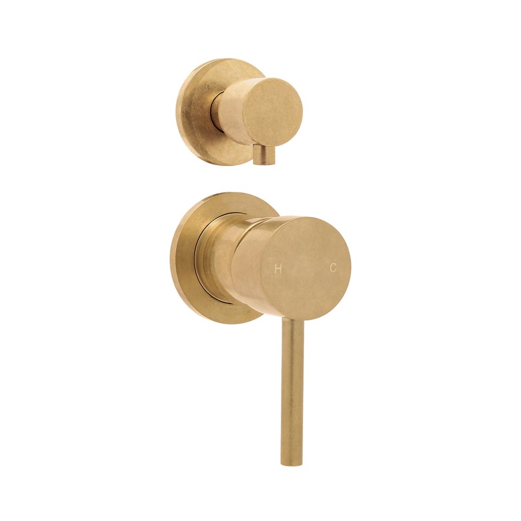 [16868] Elysian Shower Top Diverter - Tumbled Aged Brass