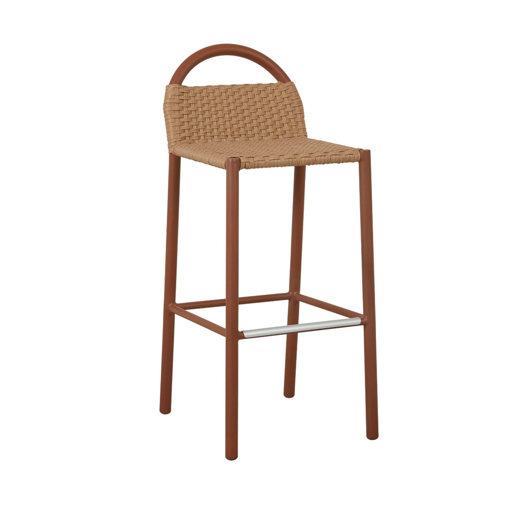 [JULES-WOVEN-OUTDOOR-BARSTOOL-SAFARI-WEAVE-BRIQUE-BS-JULES-WV-OUT-BRIQUE] Jules Woven Outdoor Barstool - Safari Weave - Brique