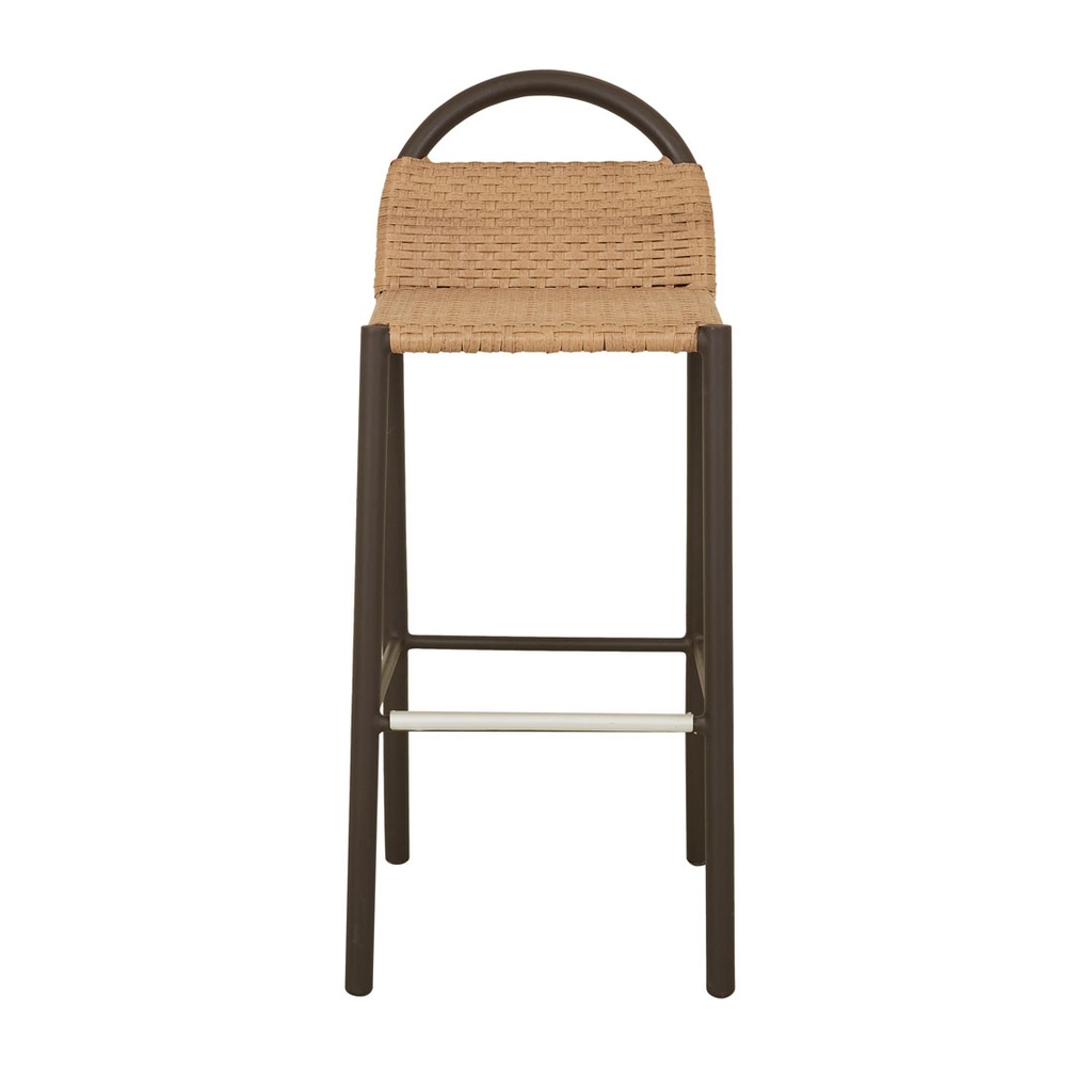Jules Woven Outdoor Barstool - Safari Weave - Espresso