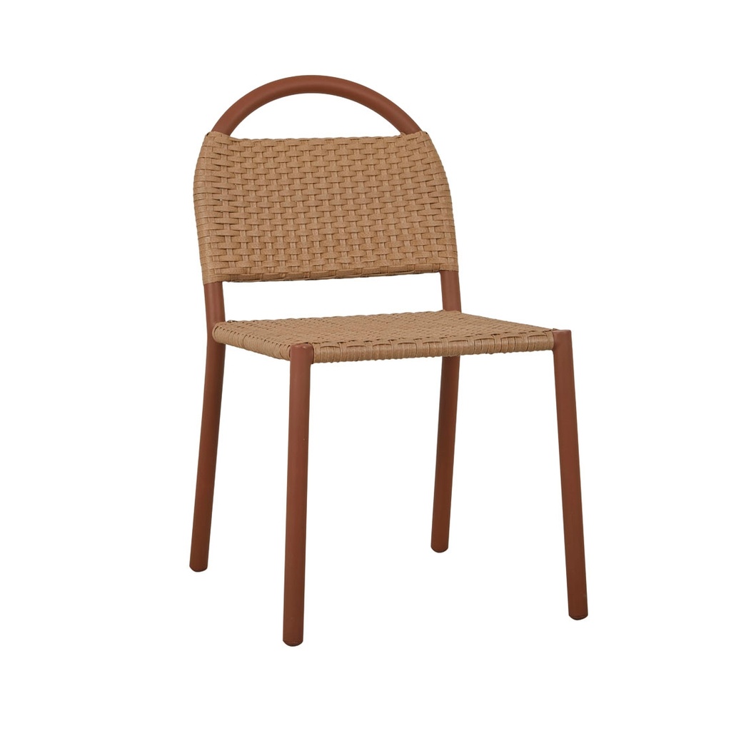 [JULES-WOVEN-OUTDOOR-DINING-CHAIR-SAFARI-WEAVE-BRIQUE-CH-JULES-WV-OUT-BRIQUE] Jules Woven Outdoor Dining Chair - Safari Weave - Brique