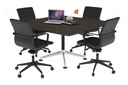 Boardroom Table Premium Indented Chrome Leg Blackjack [1100L x 1100W  with Rounded Corners]