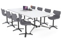 Boardroom Table Premium Indented Chrome Legs Blackjack [2400L x 1200W]