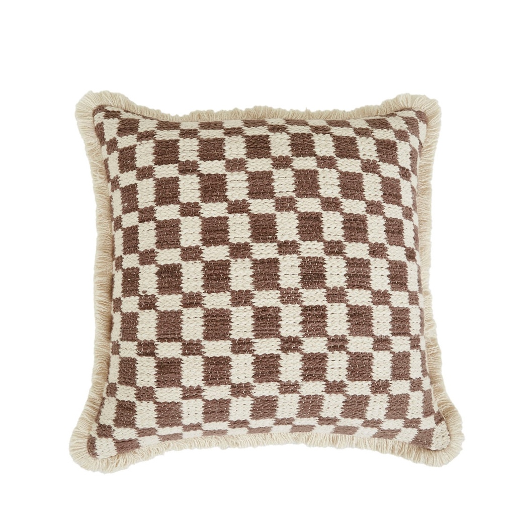 [JUNIPER-CUSHION-MOCHA-CUS-JUNI-CHECK-50X50-KIT] Juniper Cushion - Mocha
