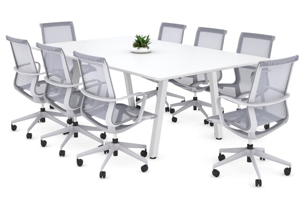 Quadro A Legs Modern Boardroom Table - Rounded Corners [1800L x 1100W with Rounded Corners]