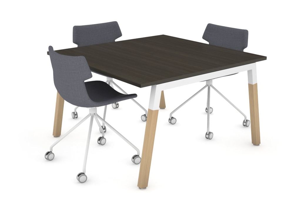 Quadro A Legs Modern Boardroom Table - Wood Legs Cross Beam [1200L x 1200W]