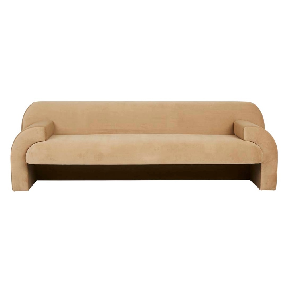 [JUNO-AUBURY-3-SEATER-SOFA-CAMEL-VELVET-SOF-JUN-AUB3S] Juno Aubury 3 Seater Sofa - Camel Velvet