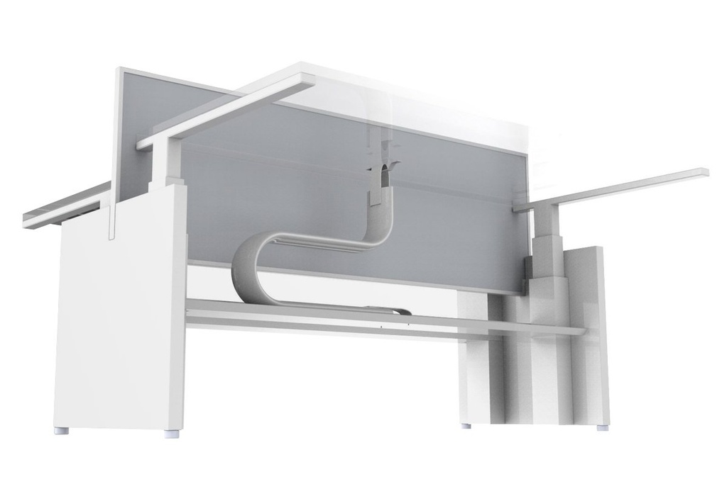 [CSH97WT-WT|124()] CMS Cable Shute - Height Adjustable Desk [975H x 80W]