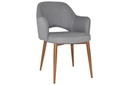 EZ Hospitality Cairo Indoor Armchair Metal Base - Slim Light Oak 4 Leg
