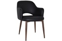 EZ Hospitality Cairo Indoor Armchair Metal Base - Slim Light Walnut 4 Leg