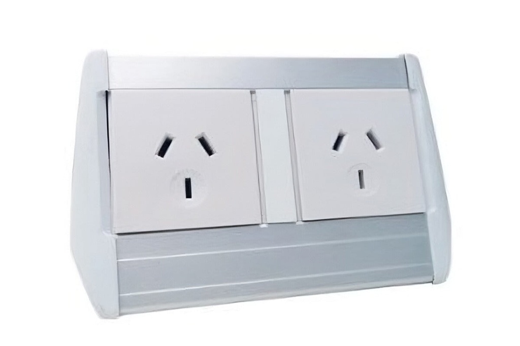 DPG Harmony Desk Mounted Module in Silver 2 Power