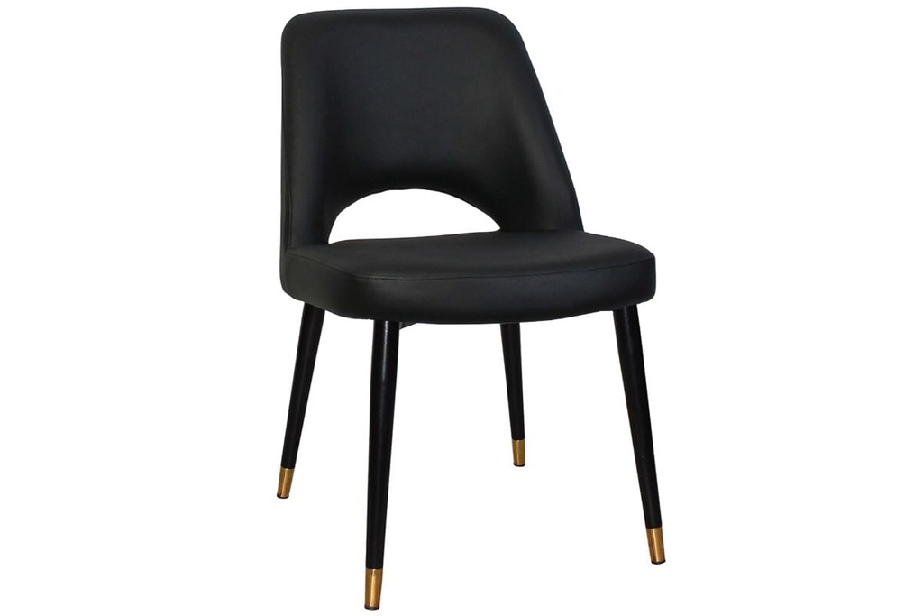 EZ Hospitality Cairo Indoor Armless Chair Metal Base - Black Brass 4 Leg