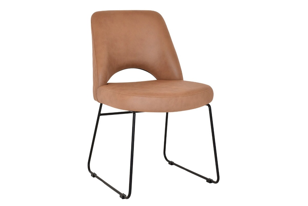 [KSCALSLBKVBL|373()] EZ Hospitality Cairo Indoor Armless Chair Metal Base - Black Sled
