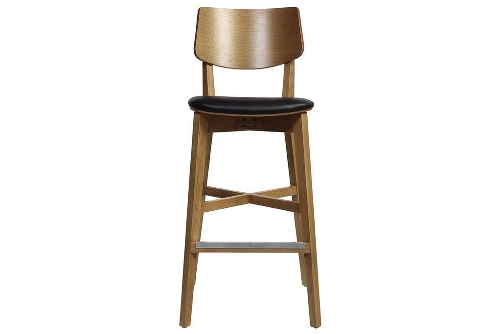 [KSTPHLOVBK|564()] EZ Hospitality Phoenix Timber Stool with Black Vinyl Seat - 760mm Seat Height